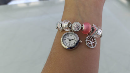 Reloj Pulsera tipo Pandora Perla