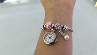 Reloj Pulsera tipo Pandora Perla