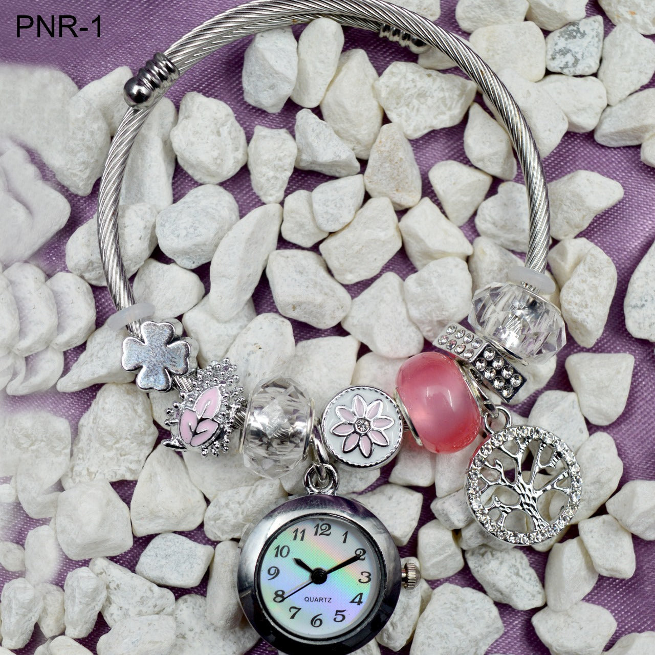 Reloj Pulsera tipo Pandora Perla