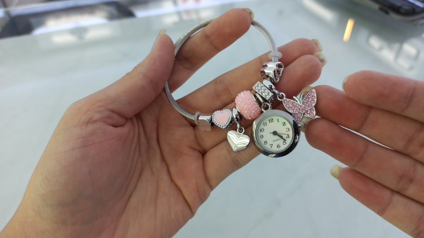 Reloj Pulsera tipo Pandora Perla