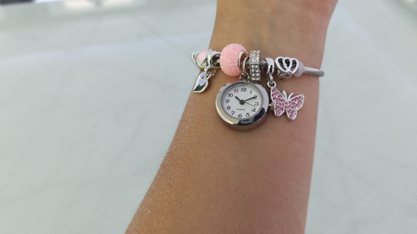 Reloj Pulsera tipo Pandora Perla