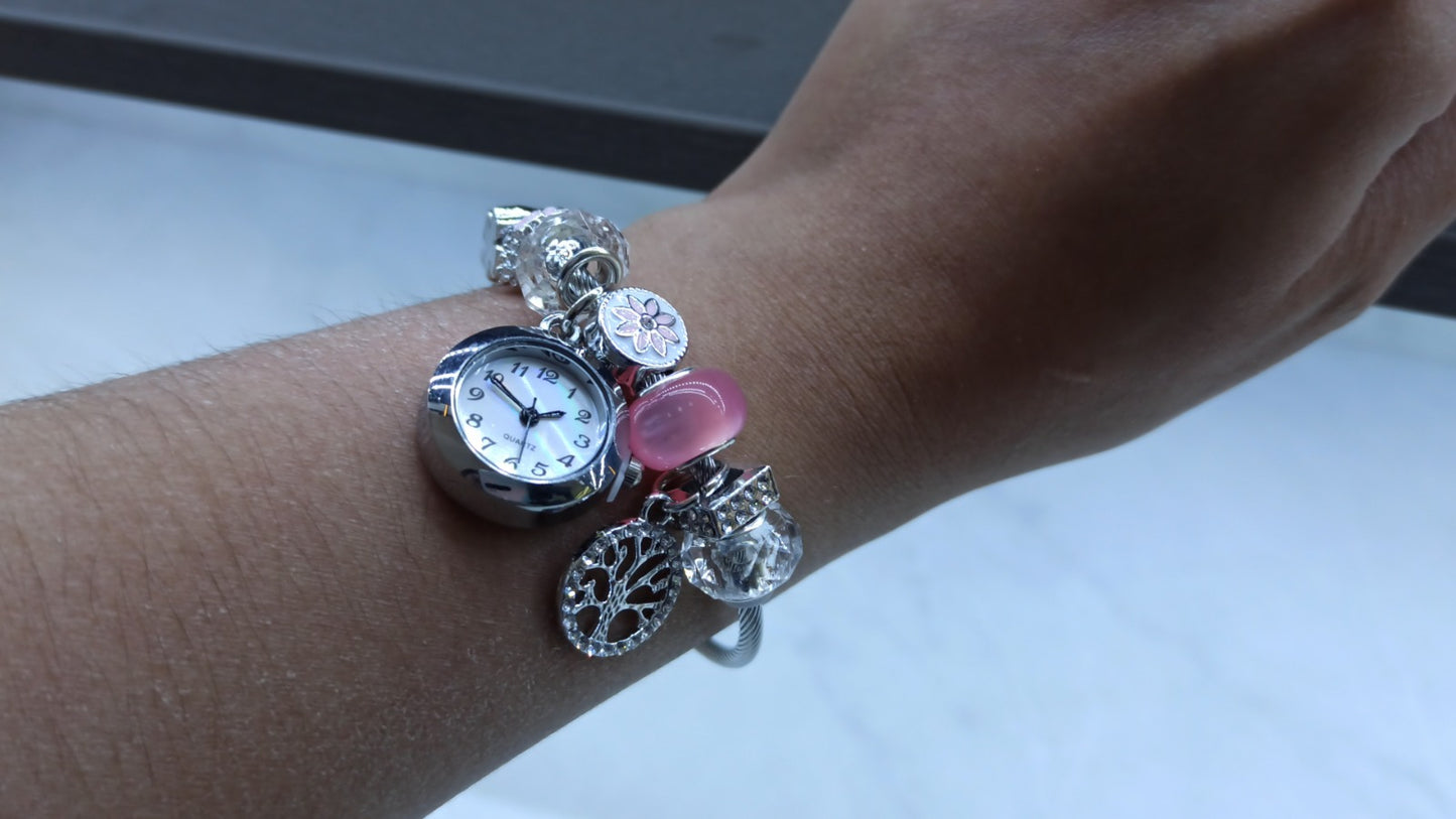 Reloj Pulsera tipo Pandora Perla