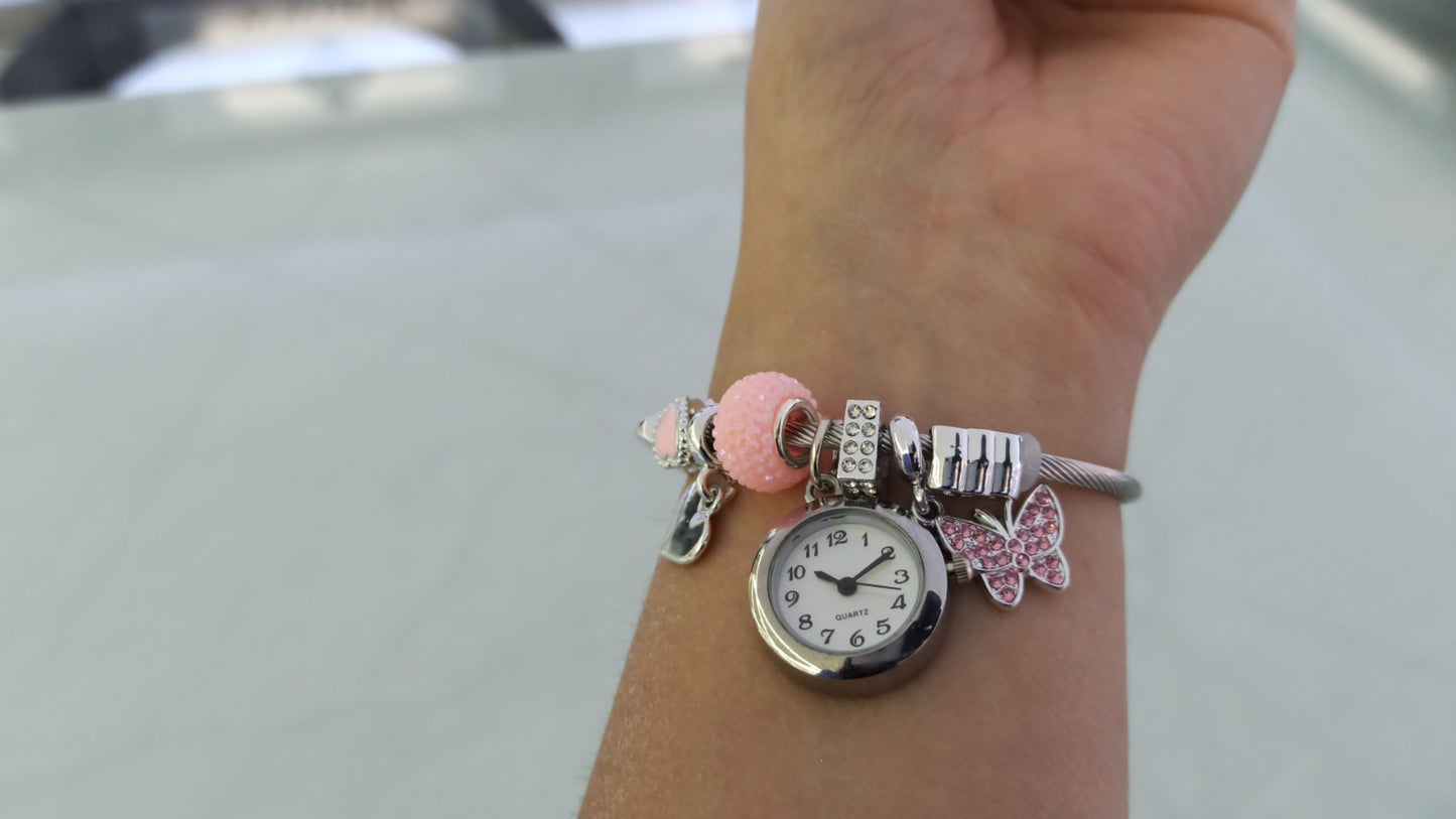 Reloj Pulsera tipo Pandora Perla